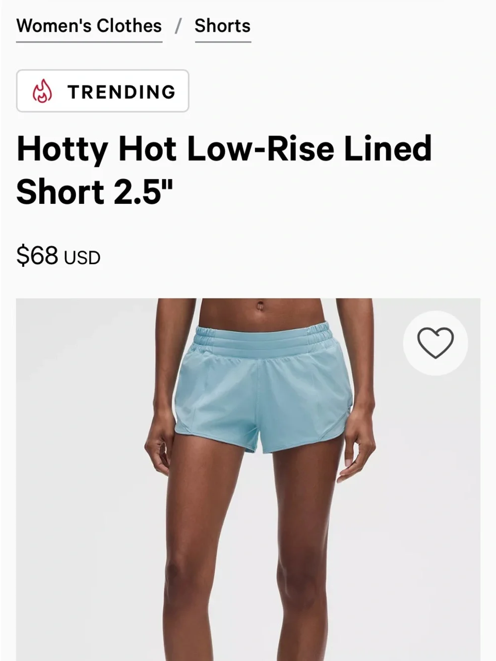 lululemon athletica Hotty Hot Low-Rise Lined Short 2.5